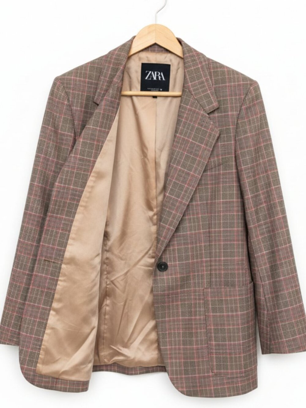 Zara Plaid Oversized Blazer Size XS